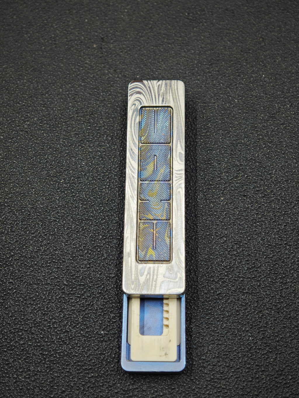 Choc Titanium Color-Anodized Engraved