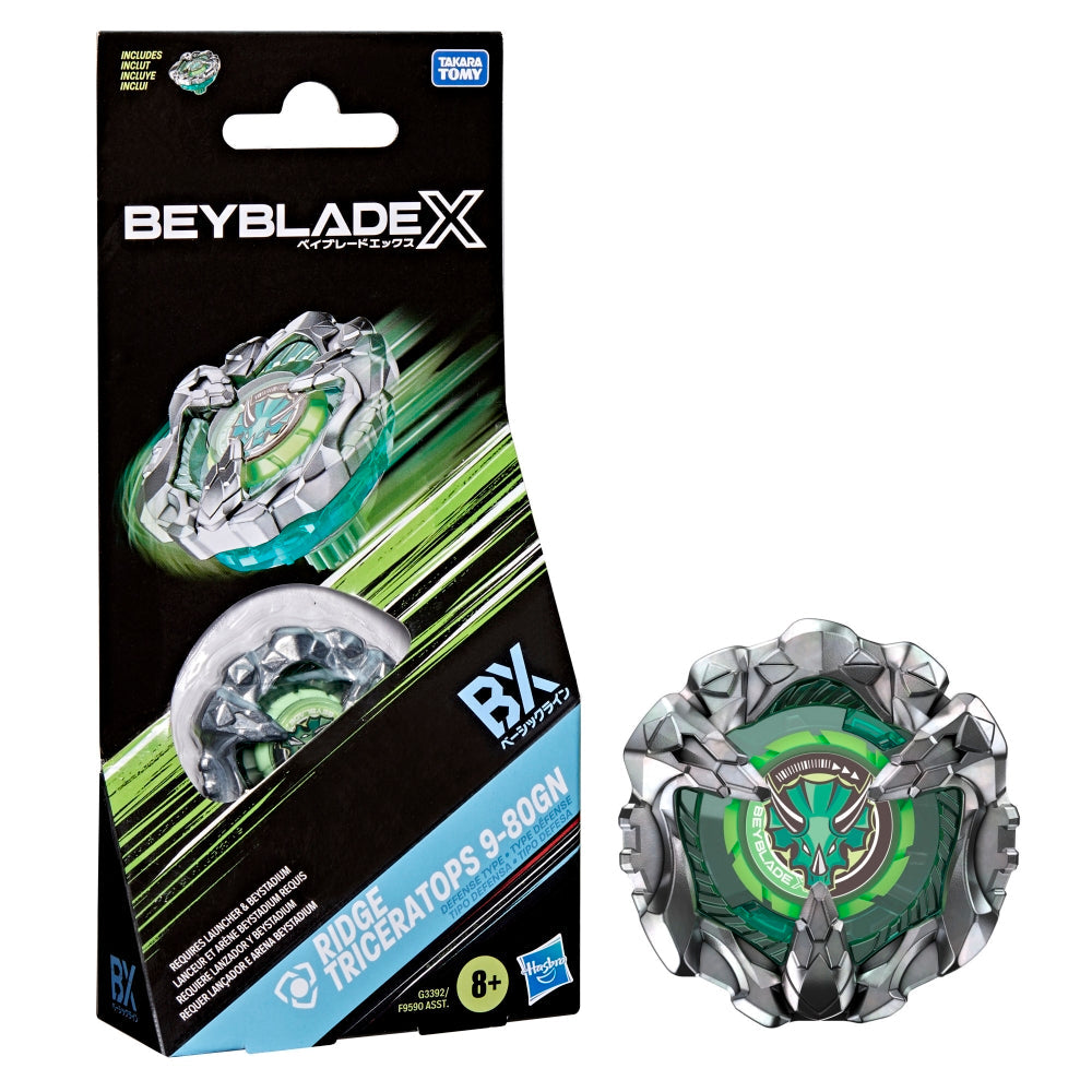 HASBRO Beyblade X Tide Whale Wave 5-80E + Ridge Triceratops 9-80GN