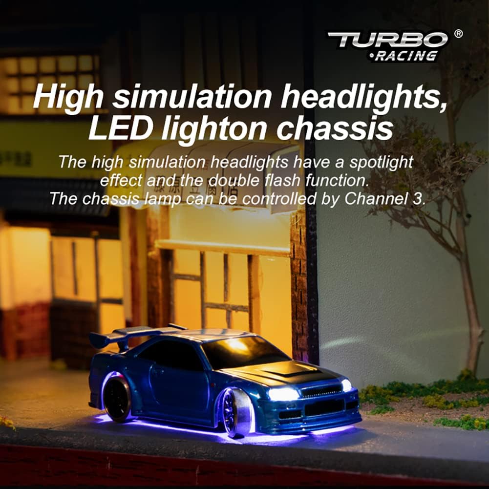Turbo Racing 1:76 Mini Drift RC Car (Blue Drift)
