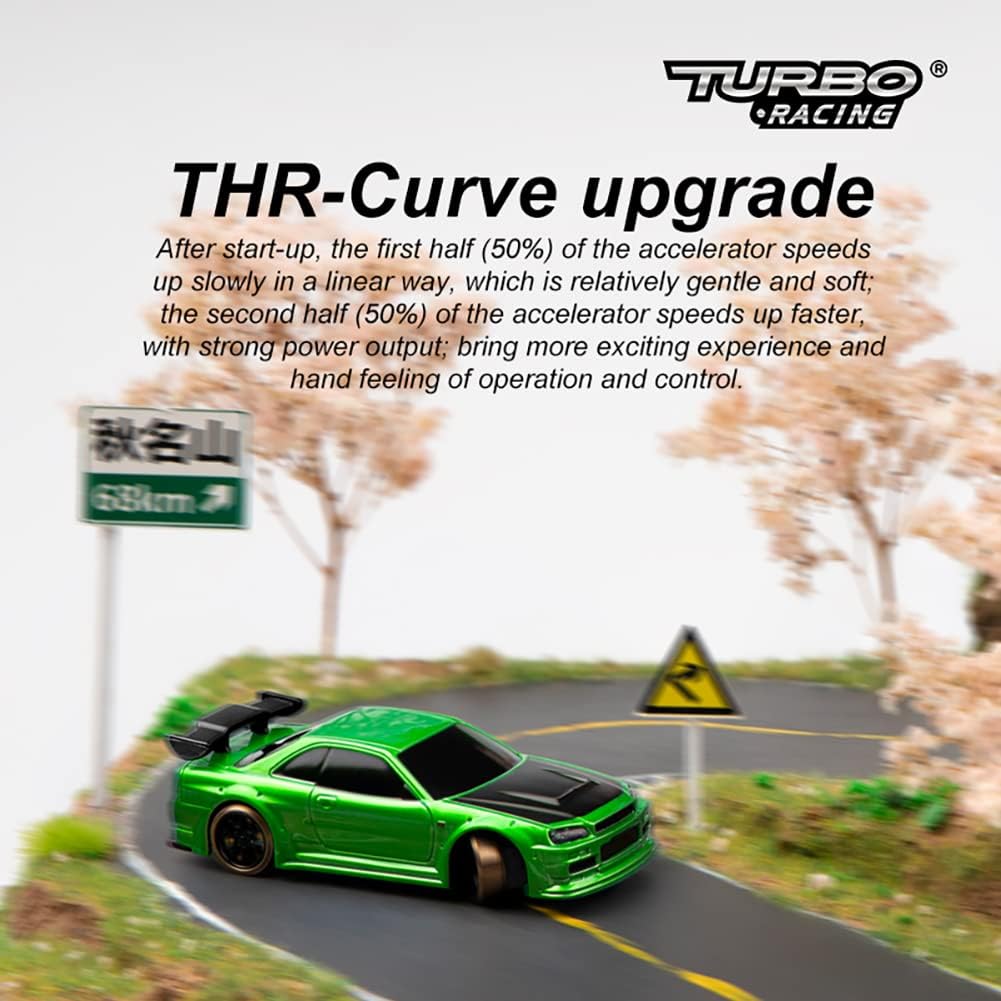 Turbo Racing 1:76 Mini Drift RC Car (Green)