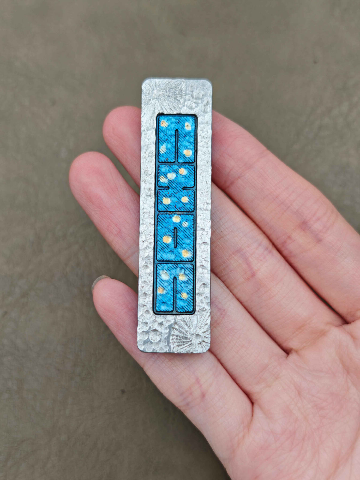 Choc Titanium Color-Anodized Engraved