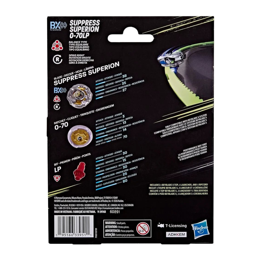HASBRO Beyblade X Bundle of 3 – Suppress Superion, Knight Armor & Rage Ragna
